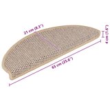  Samoljepljivi otirači za stepenice 15 kom 65x21x4 cm svjetlobež | shoptok.hr