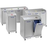 Gmöhling Aluminijast zbiralnik odpadkov G®-COLLECT, prostornina 1 x 45 l, srebrne barve | Shoptok.si