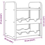  Stalak za vino s gornjom pločom 33x25x37 cm od masivne borovine | shoptok.hr