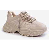 Boto Women's sneakers with chunky sole and decorative lacing beige Relissa | Shoptok.si