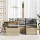  Vrtni set za objed s jastukom 5 pcs Bež i siva | shoptok.hr