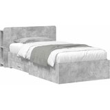  Okvir kreveta s pohranom s uzglavljem Betonska siva 75 x 190 cm | shoptok.hr