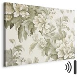  Slika - Retro Vintage Flowers in Delicate Cream and Green Colors 120x80 Akustična | shoptok.hr