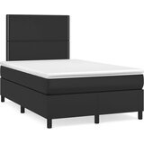vidaXL Box spring postelja z vzmetnico LED črna 120x190 cm um. usnje Cene