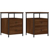 vidaXL Nočna omarica 2 kosa rjavi hrast 44x45x60 cm inženirski les | Shoptok.si