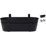  Metalna tegla ŽARDINJERA L37 CM CRNA S DRŽAČEM | shoptok.hr