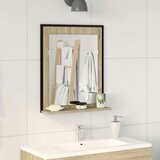  Ogledalo za kopalnico s polico Sonoma hrast 50x12x60 cm iz inženirskega lesa | Shoptok.si