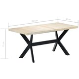 vidaXL Jedilna miza bela 160x80x75 cm trden mangov les | Shoptok.si