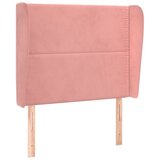  The Living Store Vzglavje z ušesi roza 83x23x118/128 cm žamet - Vzglavje, (21453742) | Shoptok.si