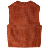  Dječji prsluk pleteni boja konjaka 128 | shoptok.hr