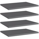 Police za knjige 4 kom visoki sjaj sive 40x30x1,5 cm od iverice | shoptok.hr