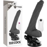 BaseCock Vibrator Realistic Bendable Black 18,5 Cm Cene