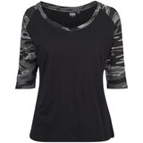 Urban Classics ladies 3/4 Contrast Raglan Tee black/darkcamo | ePonuda.com