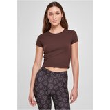 UC Curvy Ladies Stretch Jersey Cropped Tee brown cene