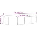  Povišena vrtna gredica od pocinčanog čelika 175x100x36 cm sivi | shoptok.hr