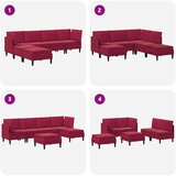  Set namještaja za dnevni boravak 6 pcs Vinska crvena Baršun | shoptok.hr