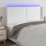 vidaXL LED uzglavlje bijelo 203x16x118/128 cm od umjetne kože | shoptok.hr