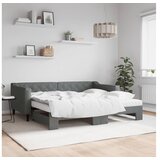 vidaXL Izvlečna dnevna postelja z vzmetnicami tm. siva 90x19 | Shoptok.si