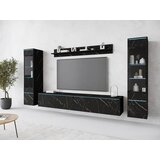 Livetastic Dnevni Regal Vera, Črna Marmorirana, 4-Delno, Led | Shoptok.si