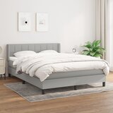The Living Store Box spring posteljni z vzmetnico svetlo siv 140x190 cm blago - Box Spring Postelja, (21521275) Cene