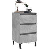 vidaXL Nočna omarica s kovinskimi nogami betonsko siva 40x35x69 cm | Shoptok.si