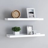 vidaXL Police z robom 2 kosa bele 40x9x3 cm mediapan, (20623116) | Shoptok.si