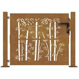  Vrtna vrata 100x100 cm Corten čelik dizajn od bambusa | shoptok.hr