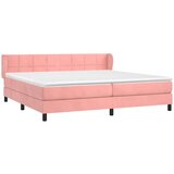  Krevet s oprugama i madracem ružičasti 200x200 cm baršunasti | shoptok.hr