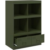  Visoka komoda maslinastozeleni 67 x 39 x 95 cm čelična | shoptok.hr