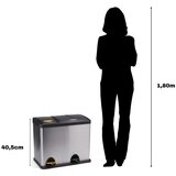 Msv Željezna kanta za smeće 18+8 l za odvojeni otpad/s pedalom u mat srebrnoj boji Tri Selectif – | shoptok.hr