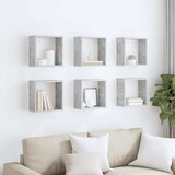  Kockaste zidne police 6 kom siva boja betona 30 x 15 x 30 cm | Eponuda.com
