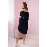Kesi Włoski Dress with ties on the sleeves navy blue | Eponuda.ba