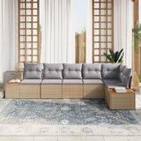  Set od 6 komada vrtnog kauča s jastučićima Bež Poli ratan akacija | shoptok.hr