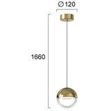  LED luster na sajli ZIREA LED/7W/230V zlatni | Eponuda.com