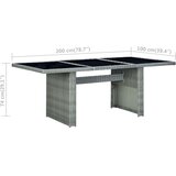 Poli 7-dijelni vrtni blagovaonski set od poliratana svjetlosivi | shoptok.hr