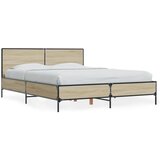 Furnova Posteljni okvir sonoma hrast 120x190 cm inž. les in kovina, (21937100) | Shoptok.si