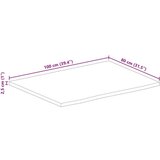 Stolna ploča 100x80x2 5 cm masivno drvo manga sa živim rubom | shoptok.hr