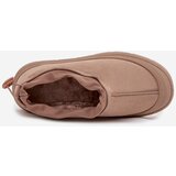 Boto Women's Snow Boots On Platform With Low Shaft Dark Beige Izamine | Shoptok.si