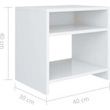  Nočne omarice 2 kosa visok sijaj bele 40x30x40 cm iverna plošča, (20733617) | Shoptok.si