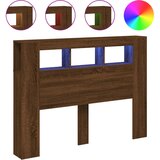  The Living Store LED posteljno vzglavje rjavi hrast 140x18,5x103,5 cm inž. les - LED Posteljno Vzglavje, (21442544) | Shoptok.si