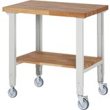 eurokraft pro pomična delovna miza serije 7000, 2 fiksni/2 vrtljivi kolesi, odlagalna polica, plošča šxg 1000 x 700 mm | Shoptok.si