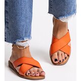 Gemre Orange eco leather slippers Klementyna | Shoptok.si