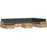  Set vanjskih sofa 9 kom. Bijela i antracit Čvrsto drvo akacije | shoptok.hr