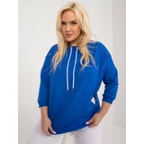 Fashion Hunters Cobalt blue blouse in a larger size with decorative stitching