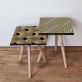 Hanah home 2Shp496 - gold goldblack nesting table (2 pieces) | ePonuda.com