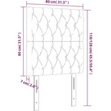  LED uzglavlje tamnosivo 80x7x118/128 cm baršunasto | shoptok.hr