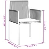 vidaXL Vrtne stolice s jastucima 6 kom crne 54x60 5x83 5 cm poliratan | shoptok.hr