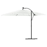  Vrtni suncobran s čeličnom šipkom bijeli 290x290x238 cm | shoptok.hr