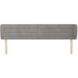  Uzglavlje s ušima svjetlosivo 203x23x78/88 cm baršunasto | shoptok.hr