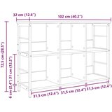 vidaXL Polica Crni hrast 102 x 32 x 72,5 cm Konstruirano drvo | shoptok.hr